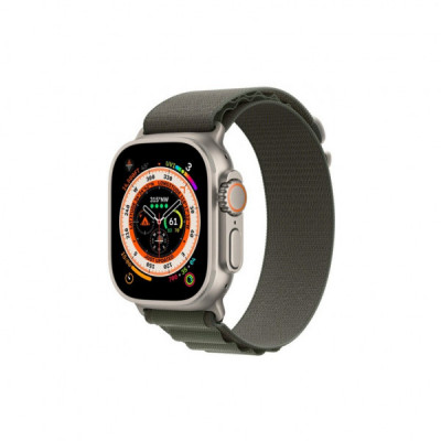 Смарт-годинник Apple Watch Ultra GPS + Cellular, 49mm Titanium Case with Green Alpine Loop -Medium (MQFN3UL/A)
