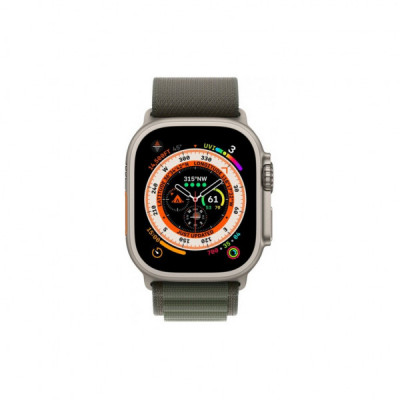Смарт-годинник Apple Watch Ultra GPS + Cellular, 49mm Titanium Case with Green Alpine Loop -Medium (MQFN3UL/A)