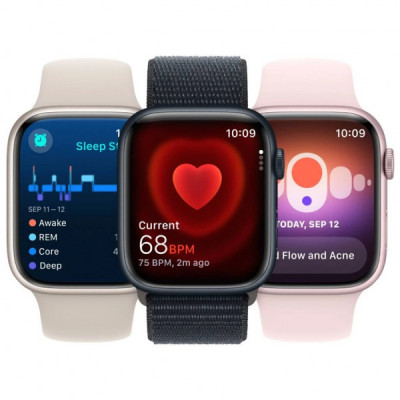 Смарт-годинник Apple Watch Series 9 GPS 45mm Silver Aluminium Case with Storm Blue Sport Band - S/M (MR9D3QP/A)
