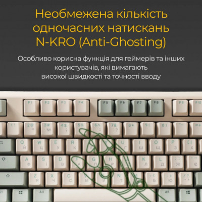 Клавіатура Ducky One 3 TKL Cherry MX Silent Red UA USB Cream (DKON2187-SUAPXМAEGGC1)