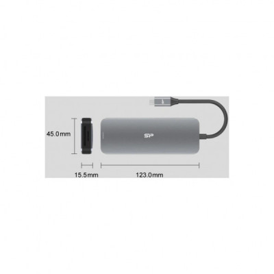 Концентратор Silicon Power USB-C 8-in-1 SR30 Silver Aluminum (SPU3C08DOCSR300G)