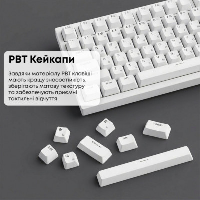 Клавіатура Ajazz AK820 Red Switch USB-C UA White (AK820-R-W)