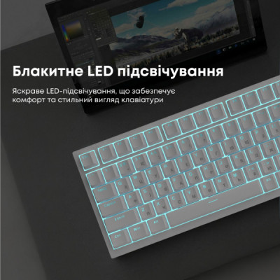 Клавіатура Ajazz AK820 Red Switch USB-C UA White (AK820-R-W)