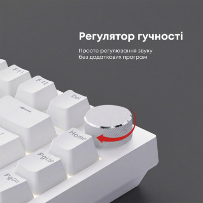 Клавіатура Ajazz AK820 Red Switch USB-C UA White (AK820-R-W)