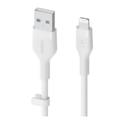 Дата кабель USB 2.0 AM to Lightning 1.0m SILICONE white Belkin (CAA008BT1MWH)