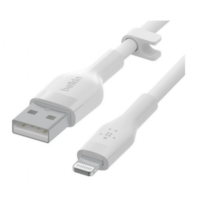 Дата кабель USB 2.0 AM to Lightning 1.0m SILICONE white Belkin (CAA008BT1MWH)