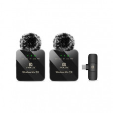 Мікрофон Puluz для телефону приймач Type-C і два мікрофони Black (PU648B)