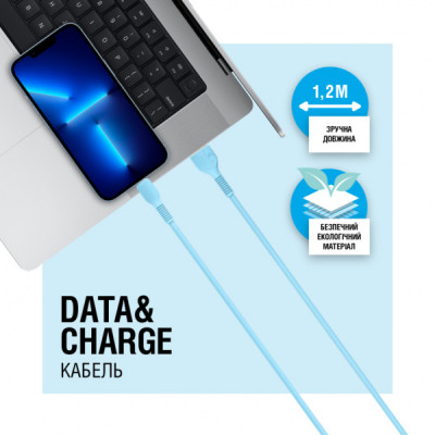 Дата кабель USB 2.0 AM to Type-C 1.2m AL-CBCOLOR-T1BL Blue ACCLAB (1283126518249)