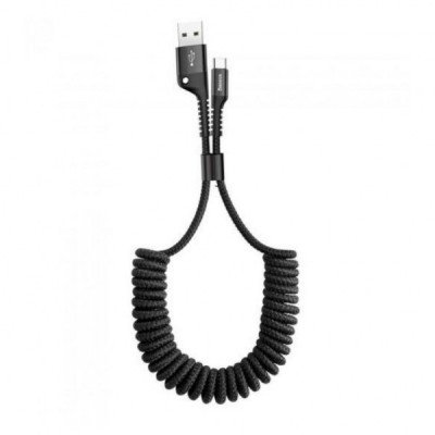 Дата кабель USB 2.0 AM to Type-C 1.0m Fish eye Spring 2A black Baseus (CATSR-01)