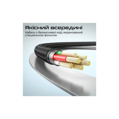 Дата кабель USB-C to USB-C springy.black Promate (springy.black)