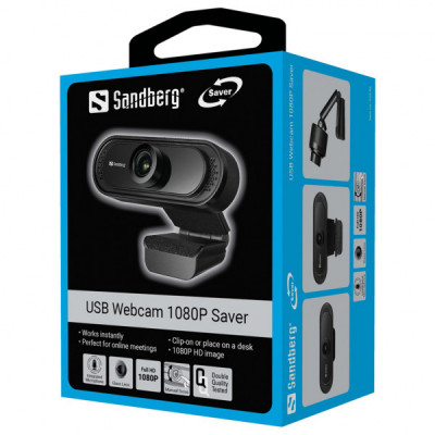 Веб-камера Sandberg Webcam 1080P Saver Black (333-96)