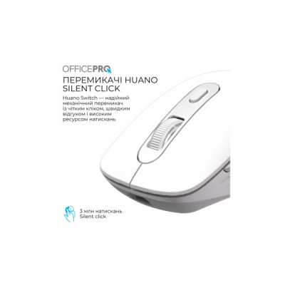 Мишка OfficePro M265W Wireless/Bluetooth Silent Click White (M265W) Мишка OfficePro M265W Wireless/Bluetooth Silent Click White (M265W)