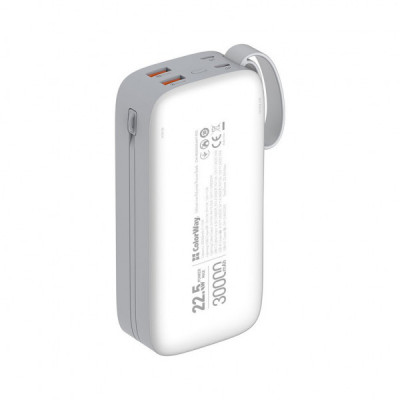 Батарея універсальна ColorWay 30 000 mAh Powerful (USB QC3.0 + USB-C Power Delivery 22.5W) (CW-PB300LPA4WT-PDD)