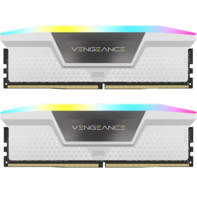 Модуль пам'яті для комп'ютера DDR5 32GB (2x16GB) 6000 MHz Vengeance RGB White Corsair (CMH32GX5M2B6000Z30W)
