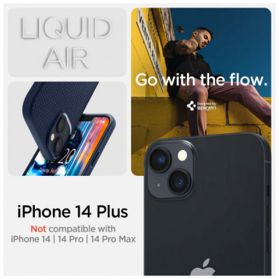 Чохол до мобільного телефона Spigen Apple iPhone 14 Plus Liquid Air, Navy Blue (ACS04892)