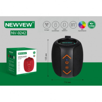 Акустична система NEWVEW NV-9242 BT/USB/TF/FM/TWS Black (NWVW-NV-9242-BK)