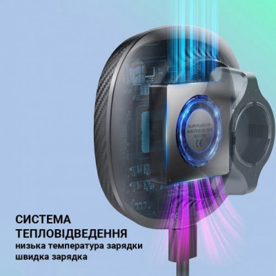 Універсальний автотримач Grand-X MT-15W MagSafe з зарядкою 15W (кріплення на дефлектор) (MT-15W)