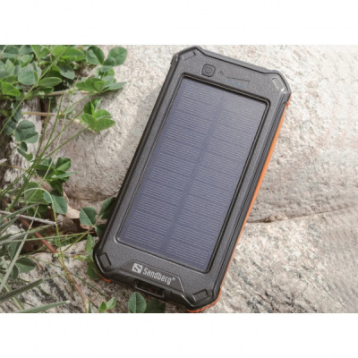 Батарея універсальна Sandberg 10000 mAh, Solar:5V/250mA, power-through, IP54, flashlight (420-72)