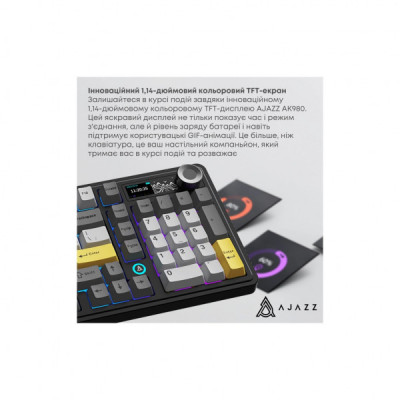 Клавіатура Ajazz AK980 Clear Sky Switch RGB Wireless/Bluetooth/USB Black (AK980-CS-BGY)