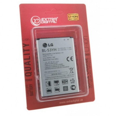 Акумуляторна батарея для телефону Extradigital LG BL-53YH, G3 (3000 mAh) (BML6414)