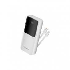 Батарея універсальна Vention 20000mAh 22.5W 3A, PD, QC/3.0, Built-in USB-C+Lightning Cables, White (FHPW0)