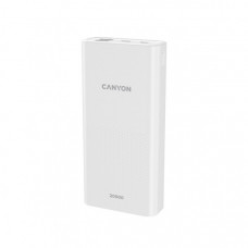 Батарея універсальна Canyon 20000mAh, Input 5V/2A, Output 5V/2.1A(Max), White (CNE-CPB2001W)