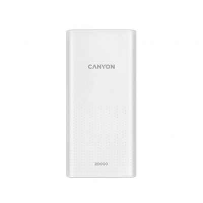 Батарея універсальна Canyon 20000mAh, Input 5V/2A, Output 5V/2.1A(Max), White (CNE-CPB2001W)