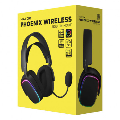 Навушники Hator Phoenix Wireless RGB Tri-mode Black (HTA-870)