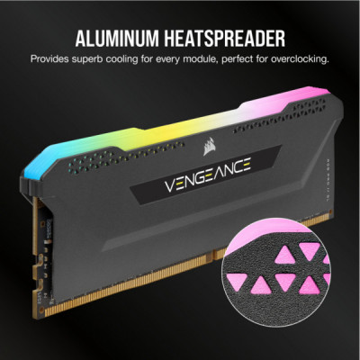 Модуль пам'яті для комп'ютера DDR4 16GB (2x8GB) 3600 MHz Vengeance RGB Pro SL Black Corsair (CMH16GX4M2Z3600C18)