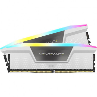 Модуль пам'яті для комп'ютера DDR5 32GB (2x16GB) 6400 MHz Vengeance RGB White Corsair (CMK32GX5M2B6400Z36W)