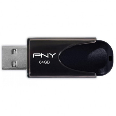 USB флеш накопичувач PNY flash 64GB Attache4 Black USB 2.0 (FD64GATT4-EF)