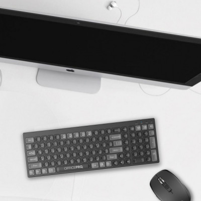 Клавіатура OfficePro SK985BO Bluetooth/Wireless UA Black/White (SK985BO)