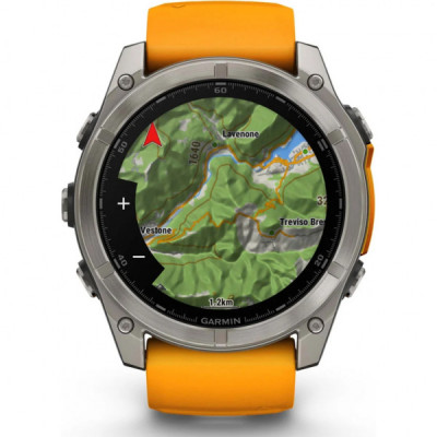 Смарт-годинник Garmin fenix 8 51mm, AMOLED, Saph, Ti/Bare/Grpht, SparkOrg/GrphtBd, (010-02905-11)