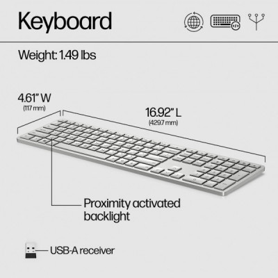 Клавіатура HP 970 Programmable Bluetooth/Wireless UA White (3Z729AA)