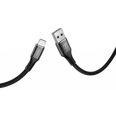 Дата кабель USB 2.0 AM to Micro 5P 2.0m Jagger T-M814 Black T-Phox (T-M814(2) black)