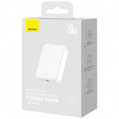 Батарея універсальна Baseus Magnetic Mini 20000mAh 20W, White (P10022102212-01 / PPCXM20)