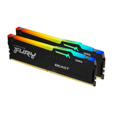 Модуль пам'яті для комп'ютера DDR5 64GB (2x32GB) 5200 MHz Beast RGB Kingston Fury (ex.HyperX) (KF552C40BBAK2-64)