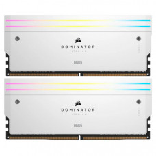 Модуль пам'яті для комп'ютера DDR5 32GB (2x16GB) 6000 MHz Dominator Titanium RGB White Corsair (CMP32GX5M2B6000C30W)