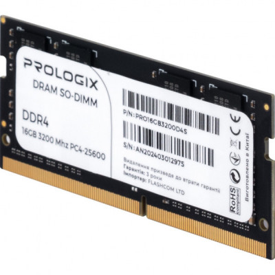 Модуль пам'яті для ноутбука SoDIMM DDR4 8GB 3200 MHz Prologix (PRO8GB3200D4S)