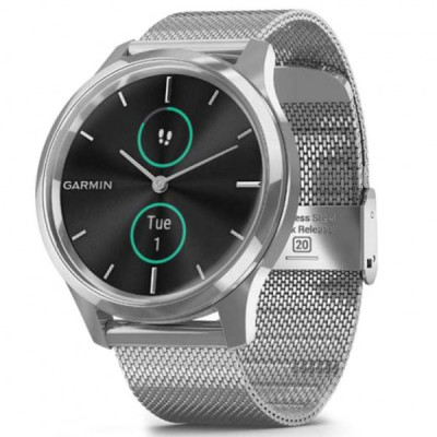 Смарт-годинник Garmin vivomove Luxe, S/E EU, Silver, Milanese (010-02241-23)