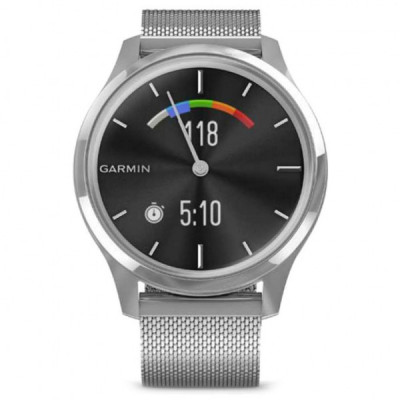 Смарт-годинник Garmin vivomove Luxe, S/E EU, Silver, Milanese (010-02241-23)