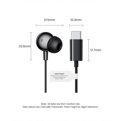 Навушники Vention Echo Lite USB-C In-Ear Wired Black (GBBBAV)