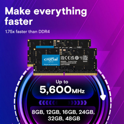 Модуль пам'яті для ноутбука SoDIMM DDR5 32GB 5600 MHz Micron (CT32G56C46S5T)