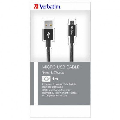 Дата кабель USB 2.0 AM to Micro 5P 1.0m black Verbatim (48863)