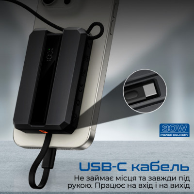 Батарея універсальна Promate 10000mAh PD/30W, iWatch charging (neo-10.black)