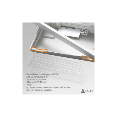 Клавіатура Ajazz AK650 Flying Fish Switch Purple RGB USB/Wireless/Bluetooth UA Purple (AK650-FF-PWB)