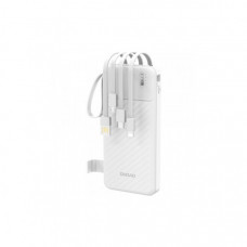 Батарея універсальна Dudao 10000mAh K11 10W, USB-A, USB-C, microUSB, with USB-A/USB-C/Lightning/MicroUSB cables White (6977196681860)