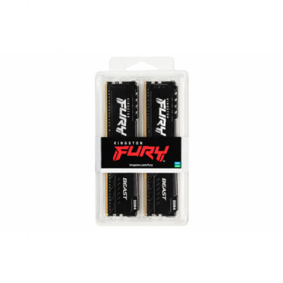 Модуль пам'яті для комп'ютера DDR4 64GB (2x32GB) 3600 MHz Fury Beast Black Kingston Fury (ex.HyperX) (KF436C18BBK2/64)