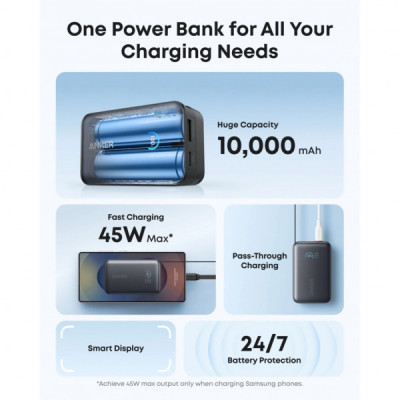 Батарея універсальна Anker 10000mAh Nano 45W Built-In USB-C Cable Black (A1638H11) Батарея універсальна Anker 10000mAh Nano 45W Built-In USB-C Cable Black (A1638H11)