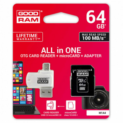 Карта пам'яті Goodram 64GB microSDXC class 10 UHS-I (M1A4-0640R12)